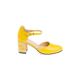 Pantofi Eleganti Dama din piele Naturala,Annet,galbeni